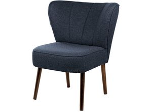 4042911612428 - Sessel FINK BRADY Gr Strickstoff MELANGE B H T 67 cm x 76 cm x 67 cm blau (blau melange) mit Steppung im Rücken BTH 676776 cm Sitzhöhe 42 cm