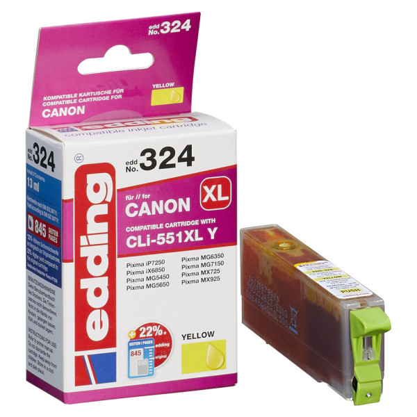 4043023189433 - 0 edding Druckerpatrone EDD-324 gelb kompatibel zu Canon CLI-551 XL