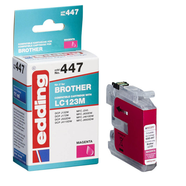 4043023354596 - 0 edding Druckerpatrone EDD-447 magenta kompatibel zu brother LC-123M