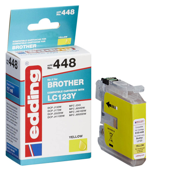 4043023368746 - 0 edding Druckerpatrone EDD-448 gelb kompatibel zu brother LC-123Y