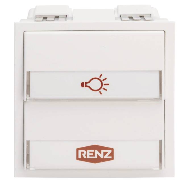 4043075000908 - RENZ Tastenmodul 97-9-85274 1 Licht- 1 Taster weiss (alt97-9-85104)