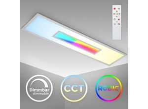 4043139005245 - Bklicht - led Deckenlampe flach Panel 100x25cm Fernbedienung dimmbar rgb-w cct silber 24W Silber Grau