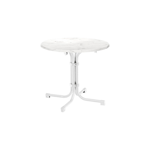 4043153020408 - Best Freizeitmoebel Tisch 26538000 Stahl Weiss 800 x 800 x 720 mm