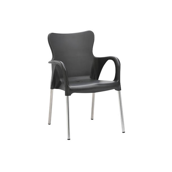 4043153099596 - BEST Gartenstuhl Alu-Stapelsessel Maui silber anthrazit silber