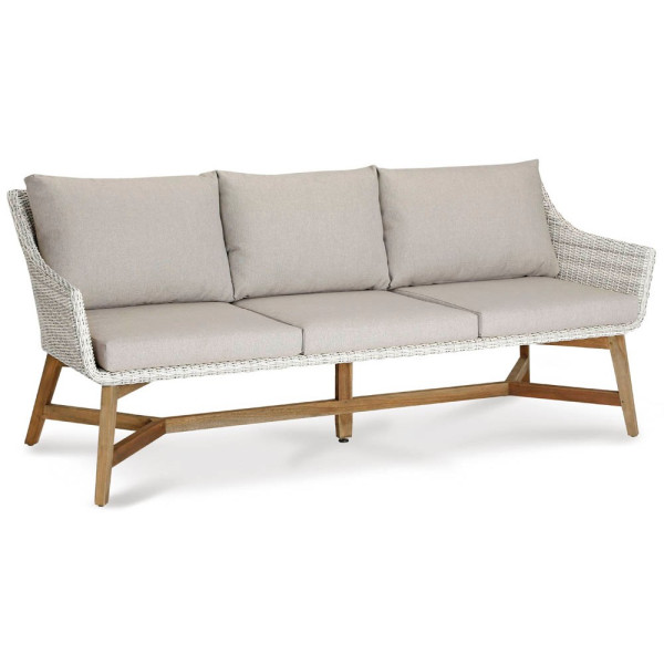 4043153102937 - BEST Gartenstuhl Lounge-Couch Paterna 3-Sitzer Teakholz alabaster Teakholz