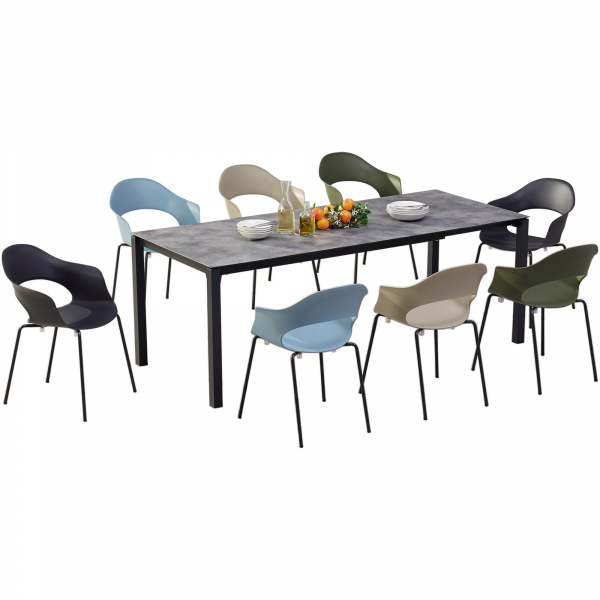4043153118686 - BEST Gartenmöbelset 9-tlg Dining Gruppe Luna Palazzo 210cm anthrazit anthrazit 4043153118686 - BEST Gartenmöbelset 9-tlg Dining Gruppe Luna Palazzo 210cm anthrazit anthrazit
