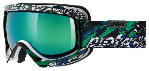 4043197184654 - uvex Skibrille Sioux CF Colorfusion (Farbe 1726 white black green spheric double lens litemirror green (S3))