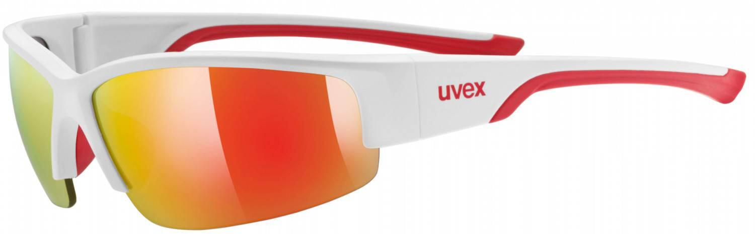 4043197228099 - uvex Sportstyle 215 Sportbrille (Farbe 8316 white mat red mirror red (S3))