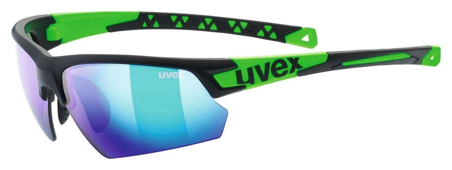 4043197295114 - uvex Sportstyle 224 Sportbrille (Farbe 2716 black mat green mirror green (S3))