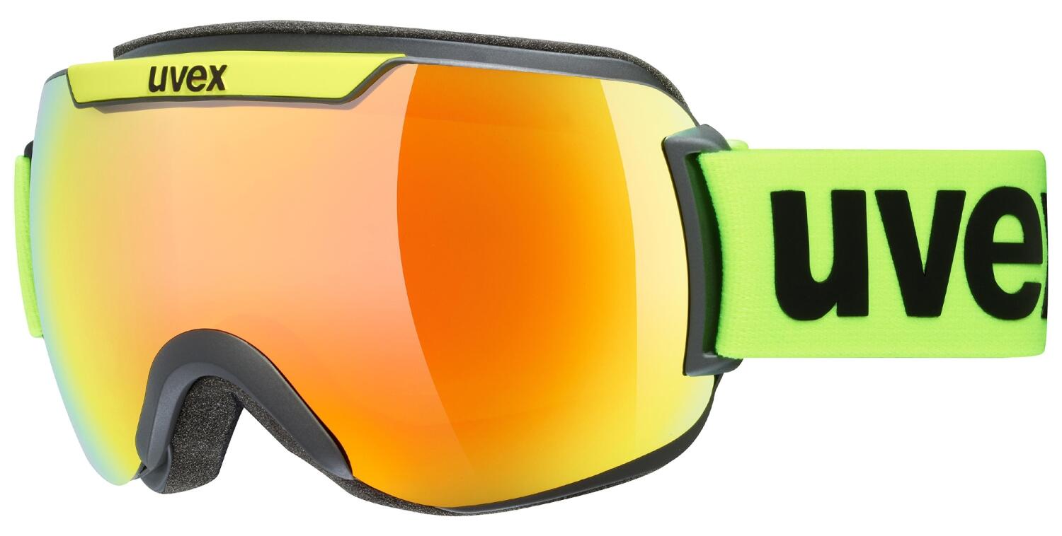 4043197315423 - uvex Downhill 2000 CV Skibrille (Farbe 3030 black lime mat mirror orange colorvision green (S2))