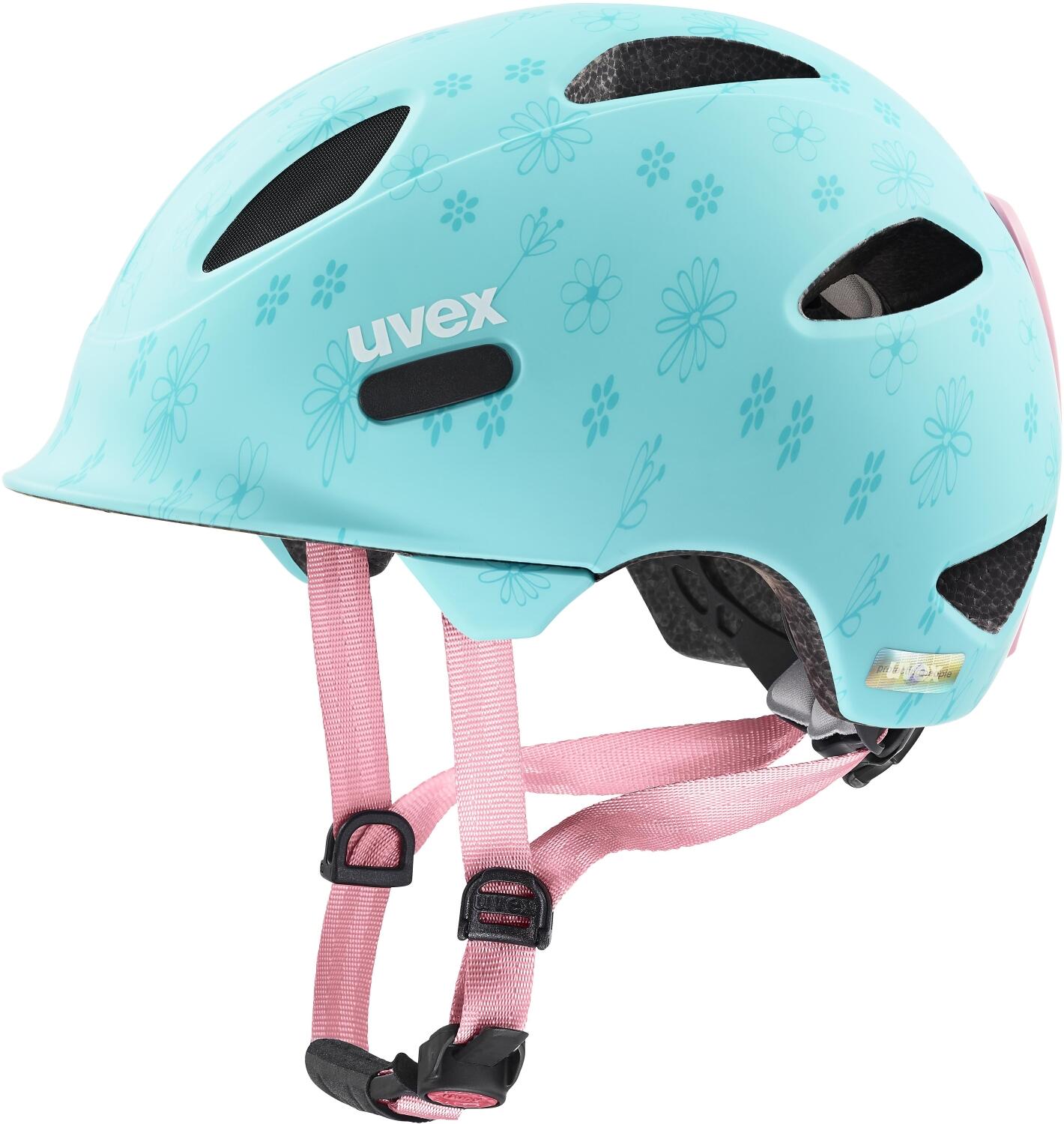 4043197360386 - uvex Oyo Style Fahrradhelm Kids (Größe 45-50 cm 10 flowers cyan matt)