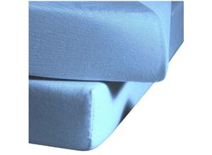 4043202106169 - Mako-Jersey-Spannlaken Jenny c Farbe mittelblau 6031 100 x 200 cm - Fleuresse