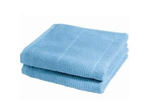 4043202367676 - Frottier Handtuch 2-er Set Größe 50x100 cm Farbe 2 blau - Fleuresse