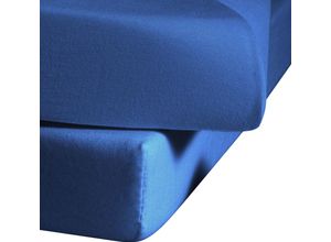 4043202392135 - Betttuch FLEURESSE Colours Laken Gr B L 270 cm x 260 cm 1 St Mako-Satin 15 cm 270 x 260 cm blau (meeresblau) Betttücher offenes Bettlaken