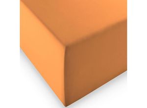 4043202416749 - Boxspring- und Wasserbetten Jersey-Spannlaken comfort xl Farbe 2044 orange 100 cm x 200 cm - Fleuresse