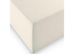 4043202416763 - Boxspring- und Wasserbetten Jersey-Spannlaken comfort xl Farbe 2610 creme 100 cm x 200 cm - Fleuresse