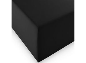 4043202416848 - Boxspring- und Wasserbetten Jersey-Spannlaken comfort xl Farbe 0941 schwarz 100 cm x 200 cm - Fleuresse