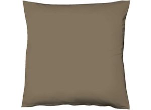 4043202469219 - Mako-Satin-Kissenbezug uni colours Farbe espresso 8031 80 x 80 - Fleuresse