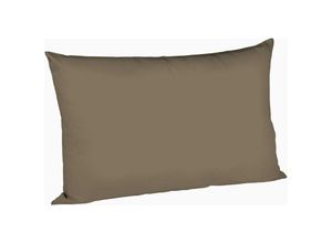 4043202469226 - Mako-Satin-Kissenbezug uni colours Farbe espresso 8031 Größe 50 x 70 cm - Fleuresse