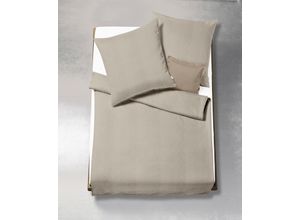 4043202479089 - Bettwäsche FLEURESSE Jade Fischgrat Gr B L 135 cm x 200 cm (1 St) B L 80 cm x 80 cm (1 St) Mako-Damast grau (taupe) Bettwäsche 135x200 cm
