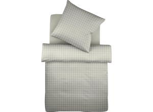 4043202560596 - Bettwäsche FLEURESSE Heidelberg Gr B L 155 cm x 200 cm (1 St) B L 80 cm x 80 cm (1 St) Mako-Batist grau (hellgrau) Bettwäsche 155x200 cm in karierter Optik