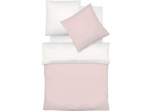 4043202611830 - Wendebettwäsche FLEURESSE Provence W Bettwäsche Gr B L 200 cm x 220 cm (1 St) B L 80 cm x 80 cm & 80 cm x 80 cm (2 St) Halbleinen rosa (pink creme) Bettwäsche 200x220 cm