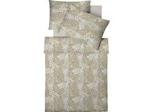 4043202617009 - Bettwäsche FLEURESSE Vegan 4658 Gr B L 155 cm x 220 cm (1 St) B L 80 cm x 80 cm (1 St) Mako-Satin grau (taupe) Bettwäsche 155x220 cm