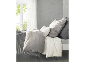 4043202623659 - Bettwäsche FLEURESSE Provence in Gr 135x200 155x220 oder 200x200 cm Gr B L 200 cm x 200 cm (1 St) B L 80 cm x 80 cm & 80 cm x 80 cm (2 St) Halbleinen grau Bettwäsche 200x200 cm Halbleinen 50% Baumwolle Leinen Gr 135x200 155x220 200x200cm