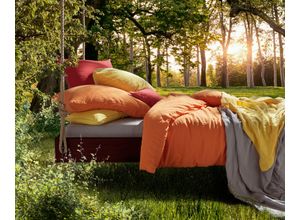 4043202623741 - Bettwäsche FLEURESSE Provence in Gr 135x200 155x220 oder 200x200 cm Gr B L 200 cm x 220 cm (1 St) B L 80 cm x 80 cm & 80 cm x 80 cm (2 St) Halbleinen gelb (lemon) Bettwäsche 200x220 cm Halbleinen 50% Baumwolle Leinen Gr 135x200 155x220 200x200cm