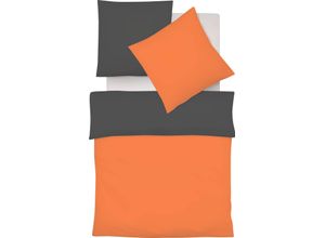 4043202624212 - Wendebettwäsche FLEURESSE Provence W Bettwäsche Gr B L 200 cm x 200 cm (1 St) B L 80 cm x 80 cm & 80 cm x 80 cm (2 St) Halbleinen orange (orange schiefer) Bettwäsche 200x200 cm