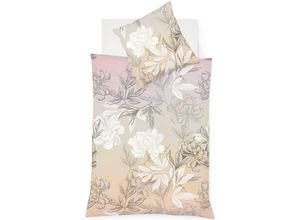 4043202641523 - Wendebettwäsche FLEURESSE Bed Art S 4348 Bettwäsche Gr B L 155 cm x 200 cm (1 St) B L 80 cm x 80 cm (1 St) Mako-Satin rosa (rose) Bettwäsche 155x200 cm