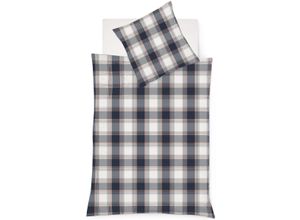 4043202651157 - Bettwäsche FLEURESSE Lech 4387 Gr B L 155 cm x 200 cm 1 St 1 St Flanell B L 80 cm x 80 cm blau Edelflanell Baumwolle in Gr 135x200 155x220 200x200cm