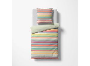 4043202659450 - Wendebettwäsche FLEURESSE Bed Art S Bettwäsche Gr B L 135 cm x 200 cm (1 St) B L 80 cm x 80 cm (1 St) Mako-Satin bunt Kinder Ausstattung Mako Satin-Wendebettwäsche aus 100% Baumwolle