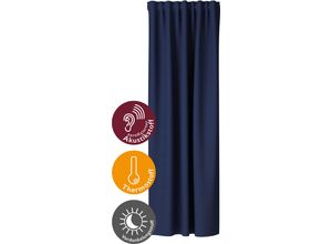 4043343595402 - Vorhang Galdin Gr 1 blau B140cm H245cm Polyester Gardinen Verdunklungsvorhang blickdicht Thermo Energiesparend