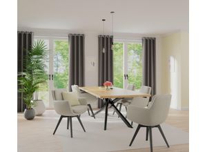 4043343680528 - Vorhang Bahamas Gr 1 grau B140cm H245cm Obermaterial 100% Polyester Gardinen Fertigschal