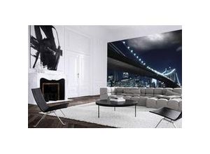 4043566180041 - PAPERMOON Fototapete Brooklin Bridge by night Tapeten Gr B L 35 m x 26 m bunt (mehrfarbig) Fototapeten Tapeten