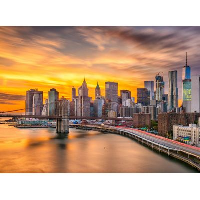 4043566217853 - PAPERMOON Fototapete Manhattan Skyline Sunset Tapeten Gr B L 4 m x 26 m Bahnen 8 St bunt (mehrfarbig) Fototapeten Tapeten