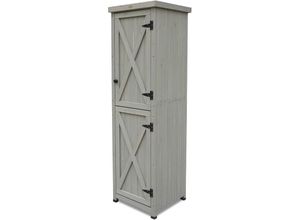 4043595030874 - Gartenschrank Ben grau 45 x 45 x 160 cm - Habau