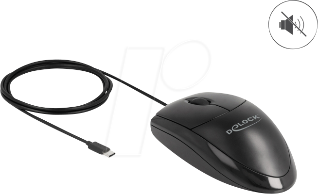 4043619121144 - DELOCK 12114 - Maus (Mouse) Kabel USB-C schwarz