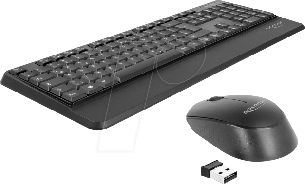 4043619126743 - DeLOCK - Tastatur-und-Maus-Set - kabellos - 24 GHz - QWERTZ - Deutsch