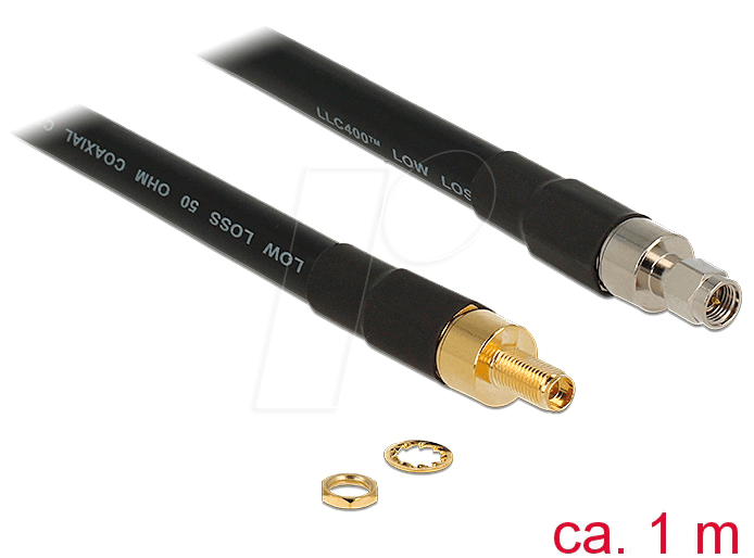 4043619130054 - DeLOCK F-Stecker Antennenkabel CFD400 LLC400 low loss 10 m schwarz