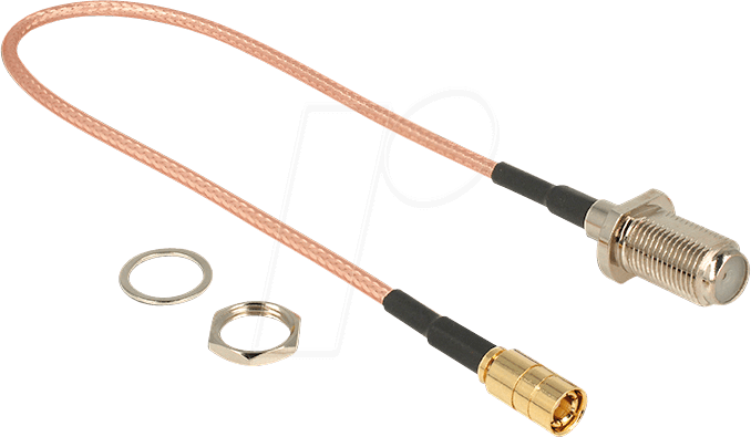 4043619130245 - DELOCK 13024 - HF Antennenkabel F Buchse > SMB Stecker 25 cm