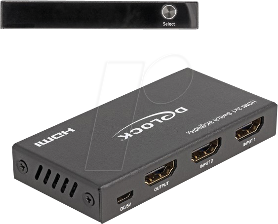 4043619186075 - Hdmi Switch 2 x hdmi in zu 1 x hdmi out 8K 60 Hz (18607) - Delock