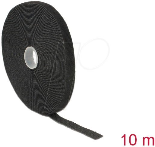 4043619187126 - DELOCK 18712 - Klettband auf Rolle 10 m x 13 mm schwarz