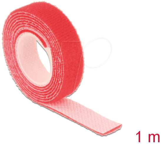 4043619187171 - DELOCK 18717 - Klettband auf Rolle 1 m x 13 mm rot