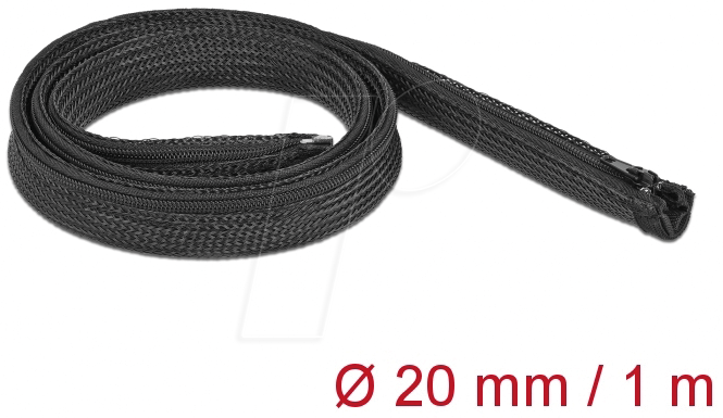 4043619191031 - DELOCK 19103 - Geflechtschlauch mit Reißverschluss 1 m x 20 mm schwarz 4043619191031 - DELOCK 19103 - Geflechtschlauch mit Reißverschluss 1 m x 20 mm schwarz
