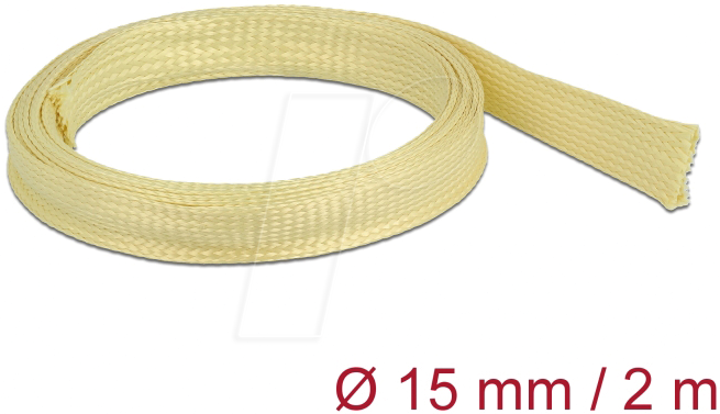 4043619208005 - DELOCK 20800 - Geflechtschlauch aus Aramid Fasern 2 m x 15 mm