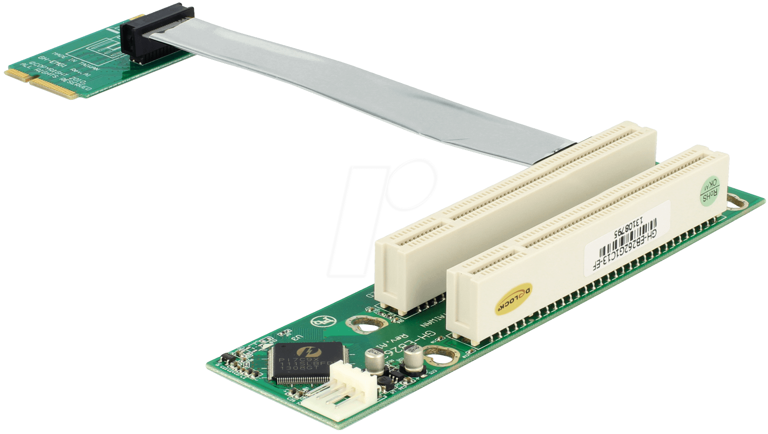 4043619413553 - DELOCK 41355 - Riser Karte miniPCIe > 2 x PCI 13 cm linksgerichtet