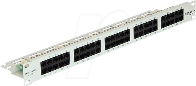 4043619430307 - DELOCK 43030 - 19 Patchpanel 50-Port Cat3 ISDN grau