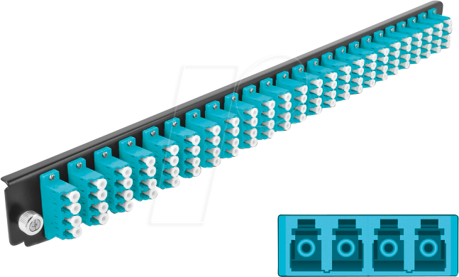 4043619433728 - DELOCK 43372 - 19 Spleißbox Frontblende 24 Port LC Quad aqua